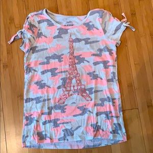 Pink and grey camo t-shirt
